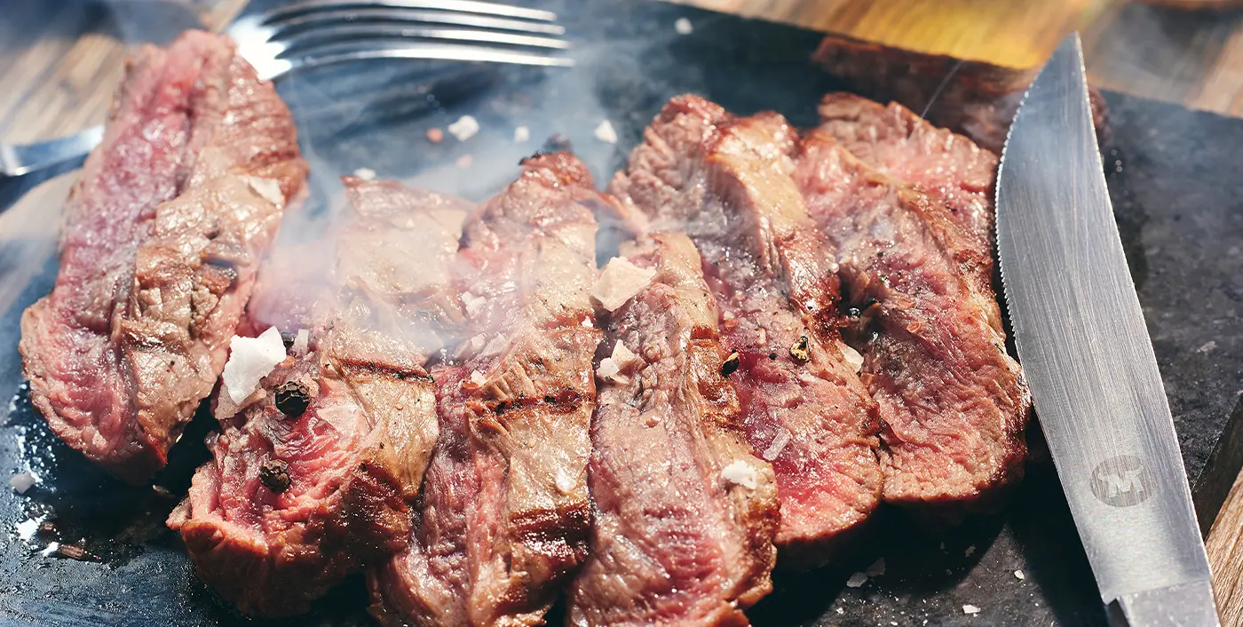 Gebratenes Steak geschnitten